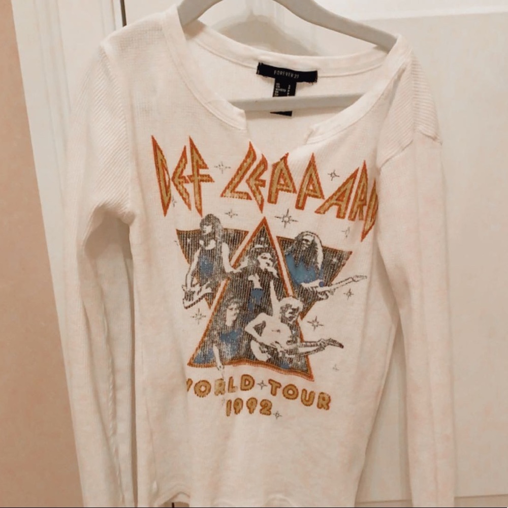 Def Leppard White Long Sleeve